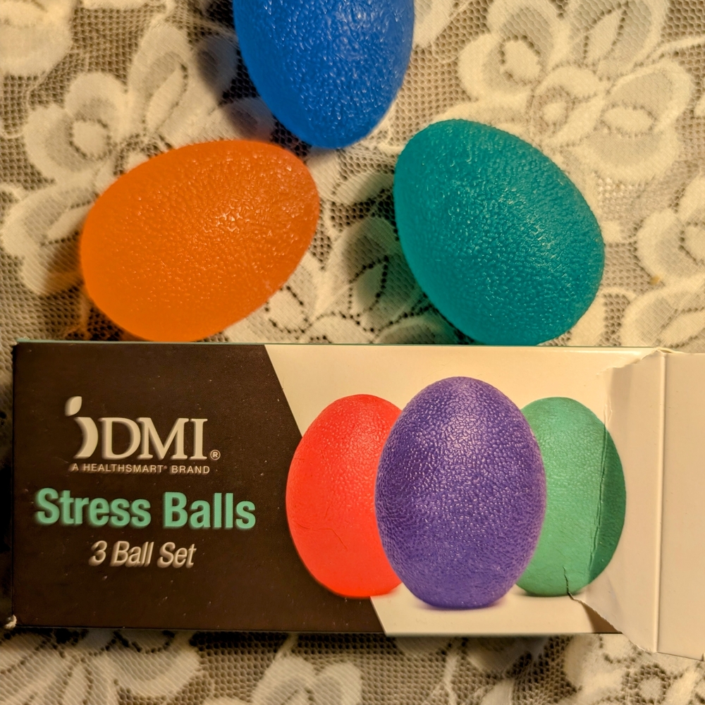 DMI Stress Balls 3 Ball Set - Orange, Blue, Green